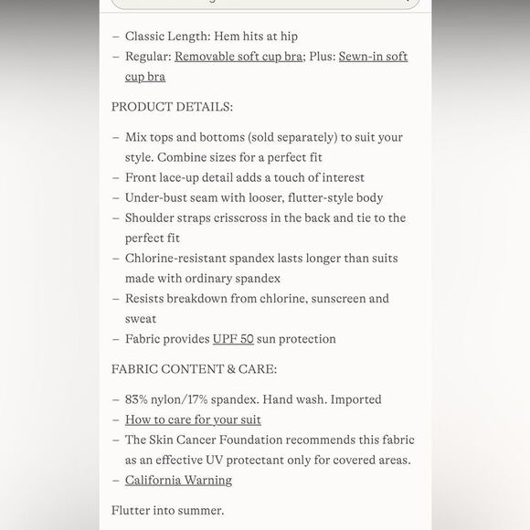 Land's End Plus Size Lace Up Flutter Tankini Top Icy mint green size 18 W - Picture 4 of 5